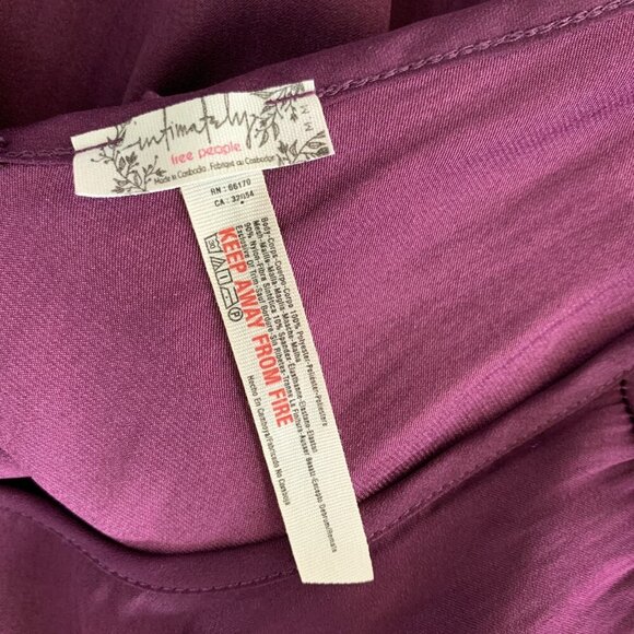 Free People Intimately Plum Ruffle Bodysuit Spaghetti Strap Stretchy Flirty M - Picture 4 of 4